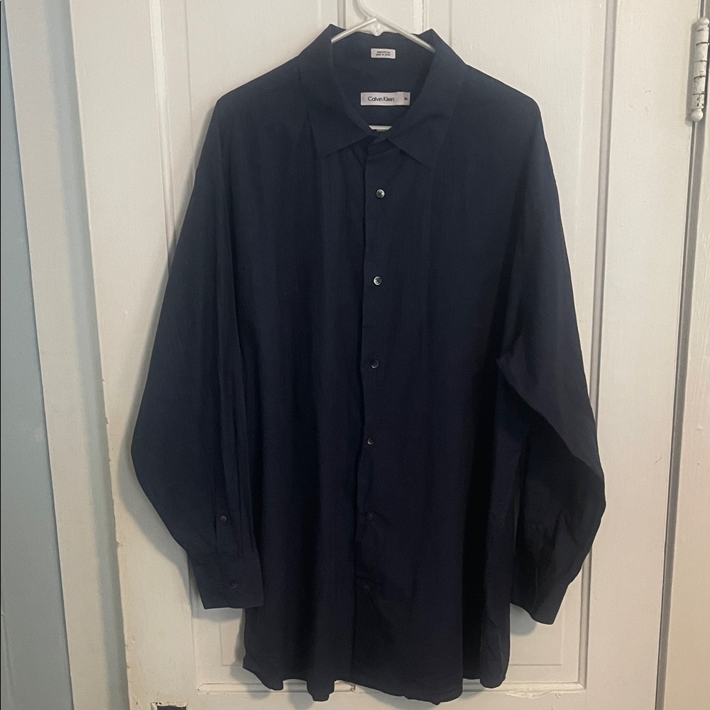 Calvin Klein Men's Dark Blue Dress Shirt